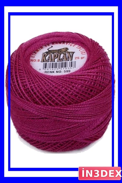 İN3DEX خيط تطريز إيتامين وكانافيس رقم: 8 اللون: 599