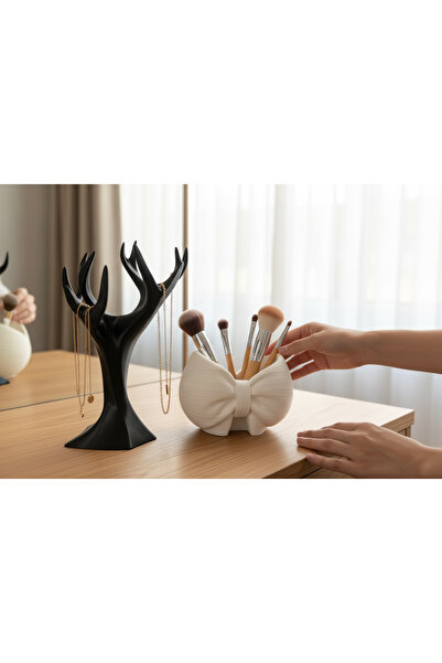 Major Hobi Bowknot Plaster Brush Organizer + 3D Jewelry Tree Organizer Set De...