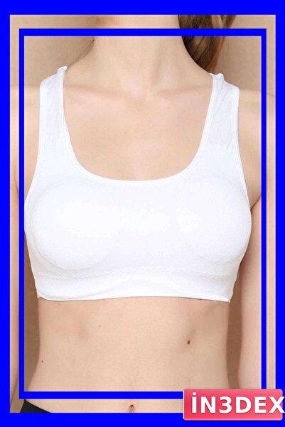 İN3DEX Wide Strap Supported Sports Bustier in White Color