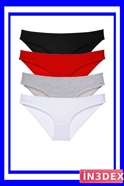İN3DEX 4-Piece Lycra Women's Slip Panties Set with Multiple Color Options