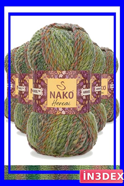 İN3DEX 5 Pieces Marbled Patterned Hand Knitting Yarn Wool Set