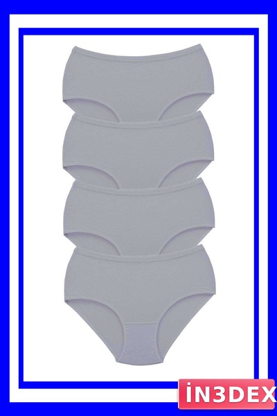 İN3DEX Women's High Waist Bato Panties 4-Pack Gray Color