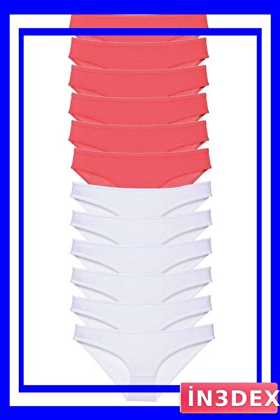 İN3DEX Lycra Women's Slip Panties Set 12 Pieces Fuchsia White