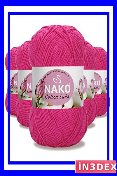 İN3DEX 5 Pieces of Cotton Knitting Yarn Fuchsia Color for Vest and Tunic Making
