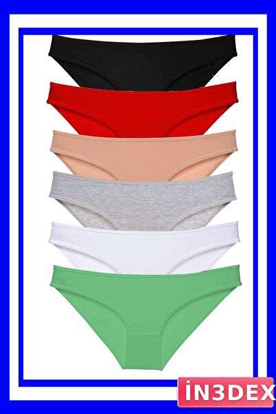 İN3DEX 6-Piece Lycra Women's Slip Panties Set Economic Package