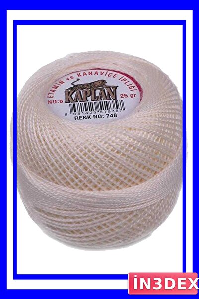 İN3DEX خيط تطريز كابلان رقم 8 اللون 748