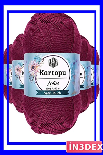 İN3DEX 5 Pieces of Knitting Yarn for Knitting Bikinis and Blouses, Plum Color