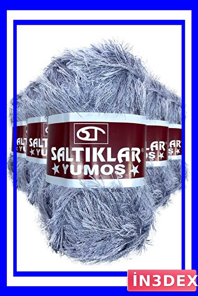 İN3DEX 5 Pieces Set of Soft Hand Knitting Yarns with Beards