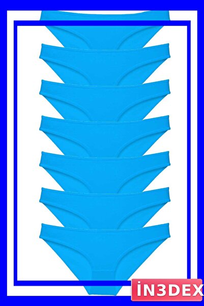 İN3DEX Lycra Women's Slip Panties Set 7 Pieces Blue Color