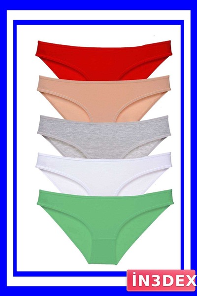 İN3DEX Lycra Women's Slip Panties Set of 5 Economical Package