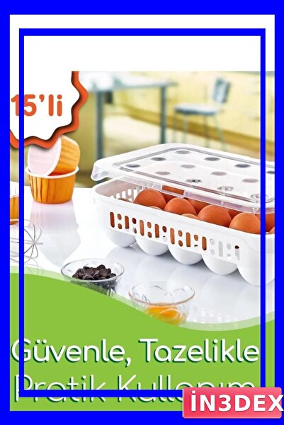 İN3DEX 15 Compartment Egg Storage Container
