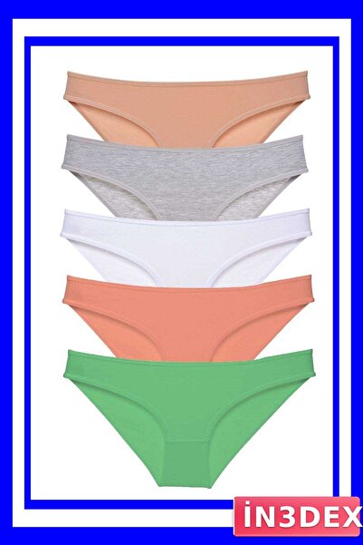 İN3DEX 5-Piece Women's Slip Panties Set Lycra Colorful Options