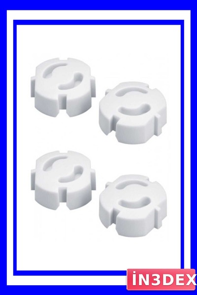 İN3DEX مجموعة من 4 أغطية أمان للأطفال لحماية المقابس الكهربائية