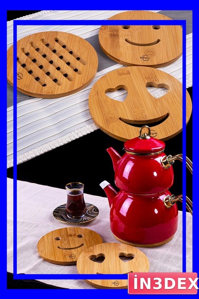 İN3DEX Bamboo Coaster Set 2 Piece Tableware Coasters