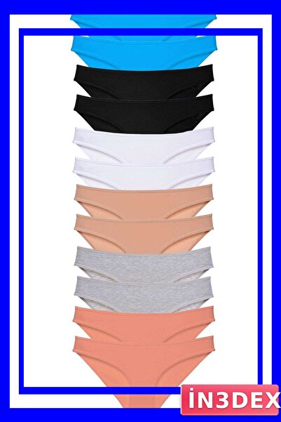 İN3DEX 12-Piece Lycra Women's Slip Panties Set with Multiple Color Options