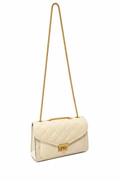 Ayhan Kundura Kadın Abiye Omuz Çantası Altın Sarısı Zincirli Günlük Çanta