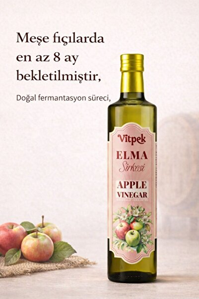 Vitpek Elma Sirkesi 500 ml ( Doğal Fermantasyon)