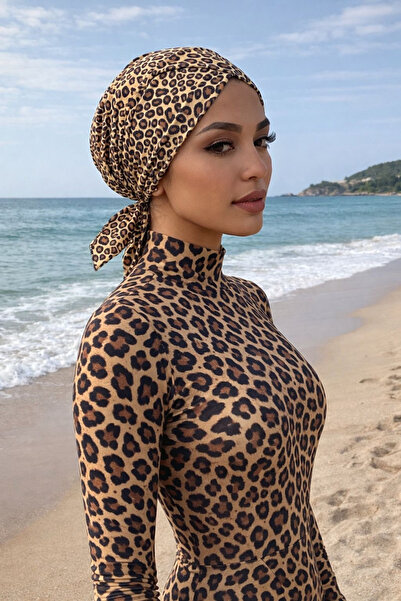 Aişe tesettür Model leopard Crossed Sea - Cască pentru piscină
