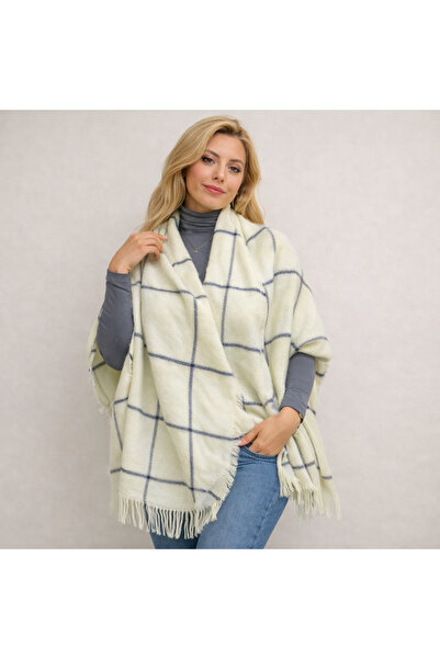 Çeşme Home Square Patterned Woven Shawl 200X75 cm – Soft Textured Oversized W...