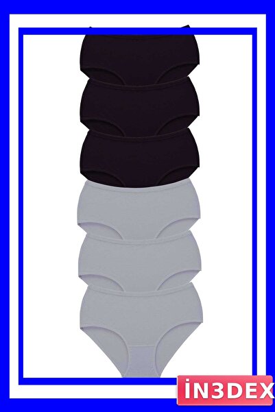 İN3DEX Women's High Waist Bato Panties 6 Pack Thick Elastic