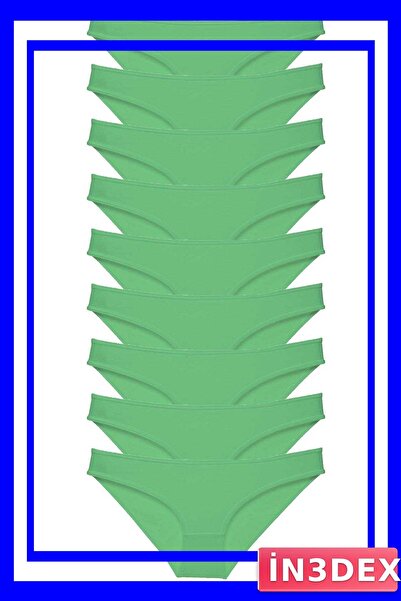 İN3DEX Lycra Women's Slip Panties Set 9 Pieces Green Color