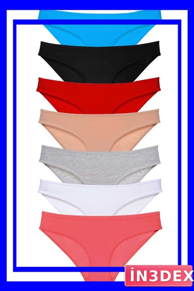 İN3DEX 7 Piece Lycra Women's Slip Panties Economic Package