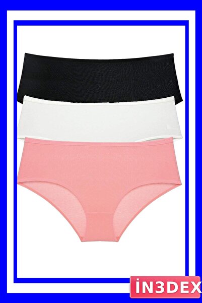 İN3DEX High Waist Bato Panties for Women 3-Piece Set Black and Cream Color