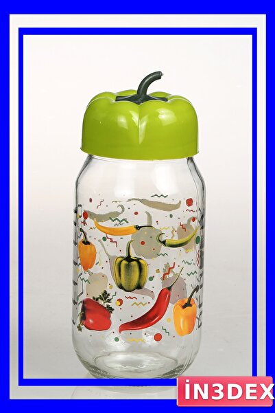 İN3DEX وعاء مزخرف بغطاء لحفظ الفلفل سعة 1000 سي سي