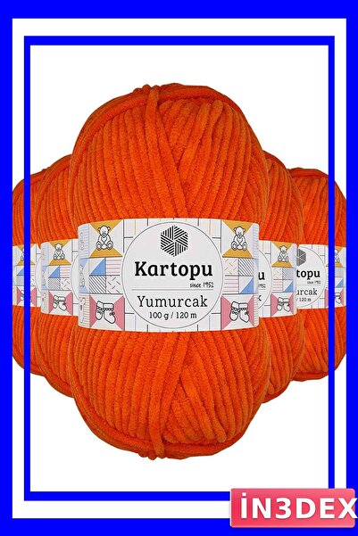 İN3DEX Orange Velvet Hand Knitting Yarn, 5-Pack