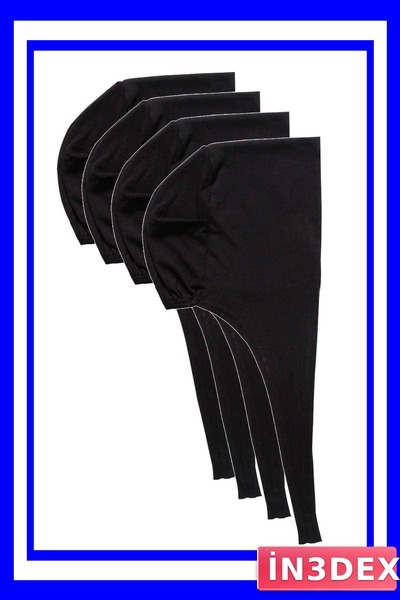 İN3DEX طقم بونيه حجاب من الليكرا برباطات 4 قطع