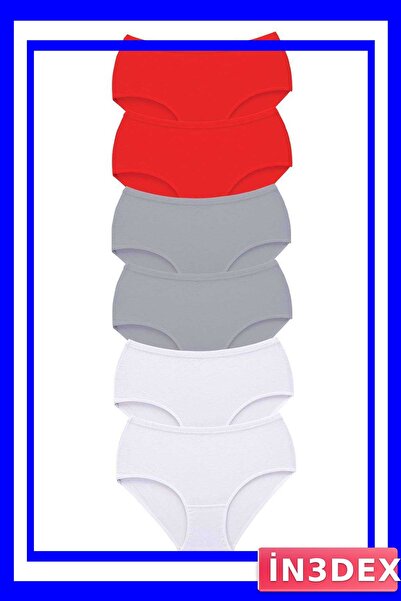 İN3DEX Women's High Waist Thick Elastic Bato Panties Set of 6