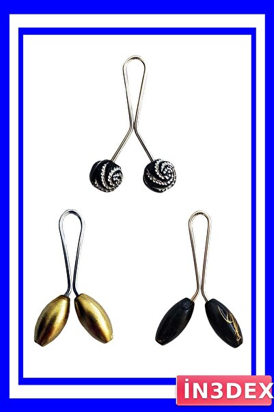 İN3DEX 3-Piece Hijab Scarf and Shawl Clip Set