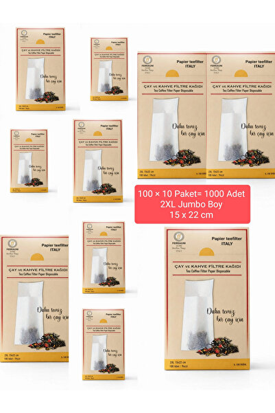 Çay Demleme Filtre Kağıdı 2XL JUMBO BOY 15*22 cm Kutulu 10 Paket (1000 Adet)