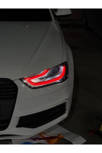 Audi A4 B8.5 2013-2015 Far Sticker Set Kırmızı
