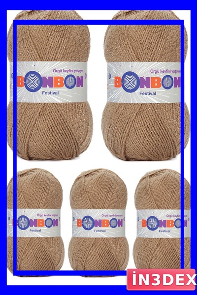 İN3DEX مجموعة خيوط حياكة لامعة 5 قطع، خيارات ألوان احتفالية