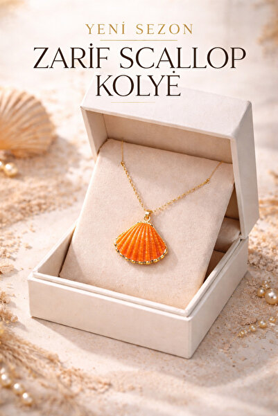 Veloura Altın Kaplama Deniz Kabuğu Kolye