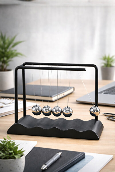 EVENT Newton Denge Topu Metal Bilyalı Masaüstü Dekoratif Stres Giderici Ofis ...