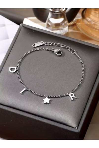 Alyas Aksesuar Stainless Steel Designer Letter Bracelet