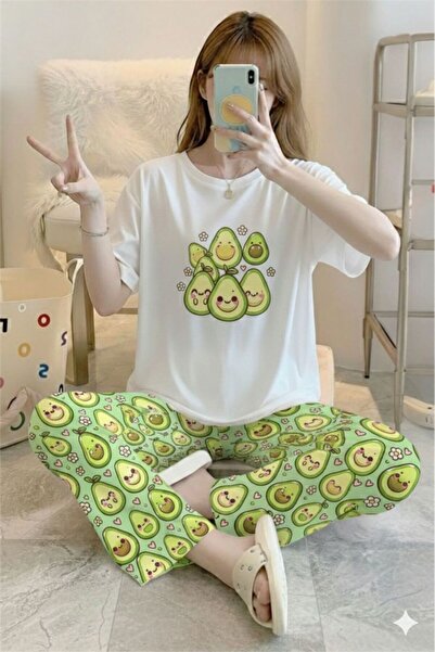 PEMBİŞ HOMEWEAR Zezeyle Smile Avokado Pijama Takımı