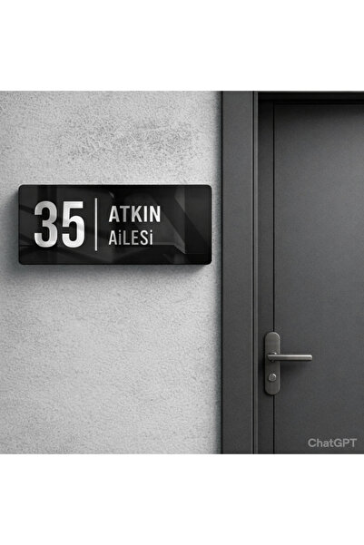 Boncukafası Kişiye Özel Pleksi Kapı Numaralığı – Modern Daire İsimliği