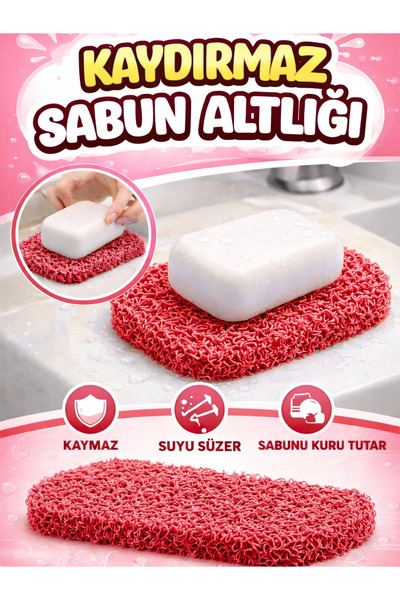 BEYLİNİ Soap Mat Mold Soap Holder Pvc Curly Non-Slip Sink Bathroom Kitchen So...