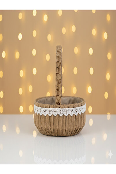 Adeem small wicker basket with handle