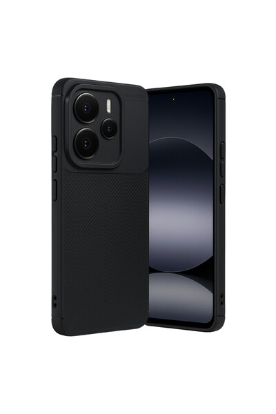halkhouse Redmi Note 14 5G Kılıf Kamera Korumalı Karbon Görünümlü Focus Negro...