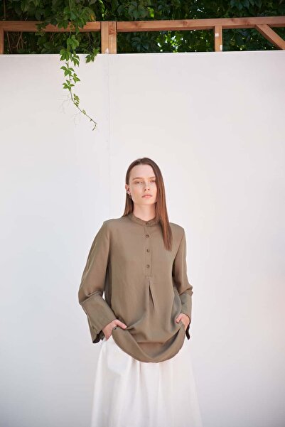 mavi limon Geniş Manşetli Premium Gömlek