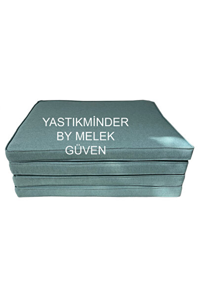 YASTIKMİNDER BY MELEK GÜVEN Koton Mavi Fitilli 53x46 Cm Sandalye Ölçüsüne Uyg...
