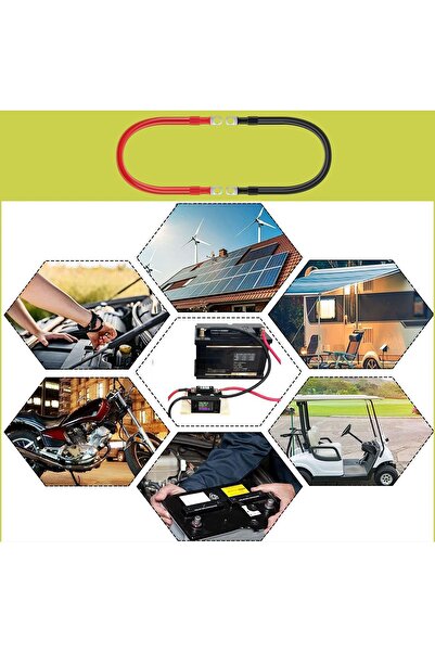 OEM Battery Power Cables (2 Pcs), Red and Black, 100% Copper, Length 25 cm, G...