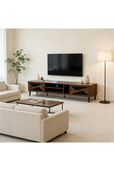 Bleco Wooden Living Room TV Cabinet with Storage, Indoor Furniture for Living...