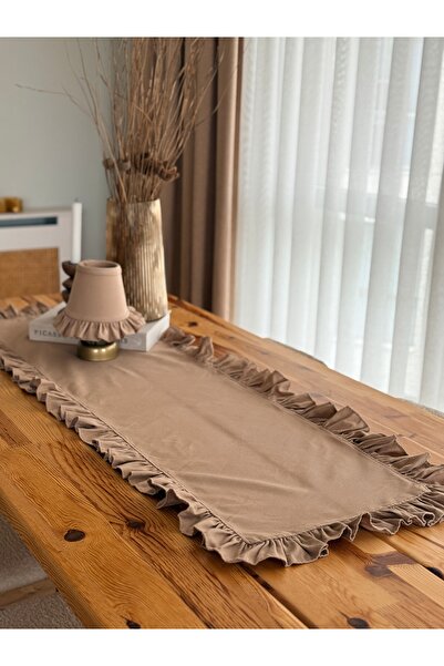 KaiAtelier Sienna Linen Dertsiz Ruffled Runner 40X120Cm