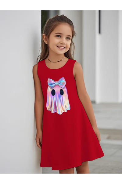 Cevval Girls' Dress Draped Printed