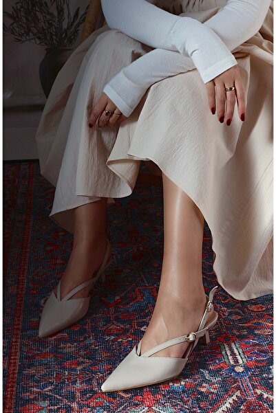 POLKA STORE Belt Pointed Toe Short Kitten Heel Women's Shoes